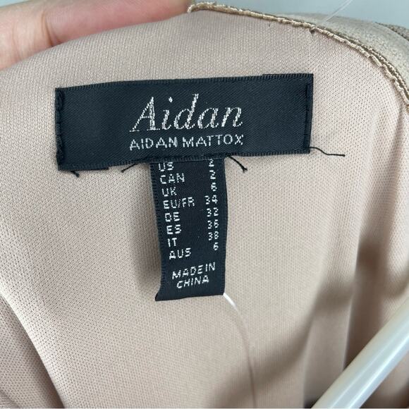 NWT New Aidan by Aidan Mattox One Shoulder Sequin Gown Size 2 - Picture 11 of 11